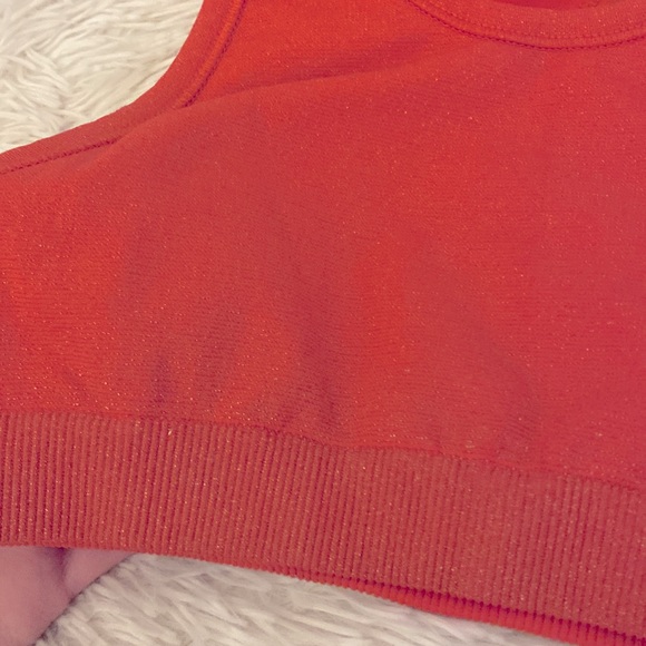 Athleta girls pink/orange sparkly sports bra. - Picture 3 of 4
